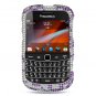 Hard Plastic Bling Rhinestone Design Case for Blackberry Bold 9900/9930 - Purple Lace