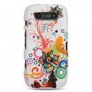 Hard Plastic Rubber Feel Design Case for Blackberry Torch 9850/9860 - White Autumn Flowers