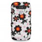 Hard Plastic Rubber Feel Design Case for Blackberry Torch 9850/9860 - Black Daisy