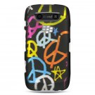 Hard Plastic Rubber Feel Design Case for Blackberry Torch 9850/9860 - Multi Colors Peace Signs