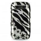 Hard Plastic Design Case for Blackberry Torch 9850/9860 - Silver Zebra and Stars