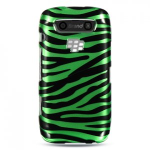 Hard Plastic Design Case for Blackberry Torch 9850/9860 - Green Zebra