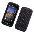 Hard Plastic Bling Rhinestone Design Case for Blackberry Torch 9850/9860 - Black