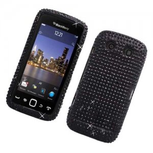 Hard Plastic Bling Rhinestone Design Case for Blackberry Torch 9850/9860 - Black