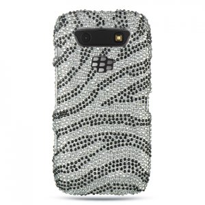 Hard Plastic Bling Rhinestone Design Case for Blackberry Torch 9850/9860 - Multi Colors Zebra