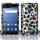 Hard Plastic Rubber Feel Design Case for Samsung Infuse 4G i997 - Rainbow Leopard
