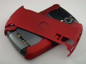 Hard Plastic Rubber Feel Armor Case for Blackberry Curve 8330 - Red