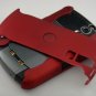 Hard Plastic Rubber Feel Armor Case for Blackberry Curve 8330 - Red