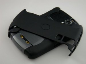 Hard Plastic Rubber Feel Armor Case for Blackberry Curve 8330 - Black