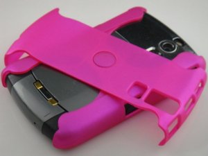 Hard Plastic Rubber Feel Armor Case for Blackberry Curve 8330 - Hot Pink