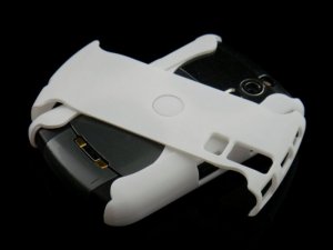 Hard Plastic Rubber Feel Armor Case for Blackberry Curve 8330 - White