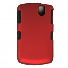 2-in-1 Hard Rubber Cover Case + Black Silicone Skin for Blackberry Curve 8330 - Red