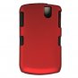 2-in-1 Hard Rubber Cover Case + Black Silicone Skin for Blackberry Curve 8330 - Red
