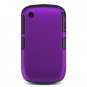 2-in-1 Hard Rubber Cover Case + Black Silicone Skin for Blackberry Curve 8520 - Purple