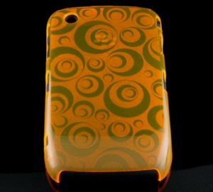 Hard Plastic Crescent Design Back Cover Case for Blackberry Curve 8520 - Orange