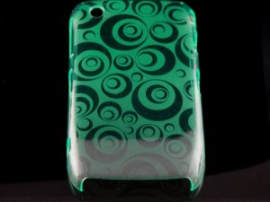 Hard Plastic Crescent Design Back Cover Case for Blackberry Curve 8520 - Green