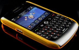 Hard Plastic Crescent Design Back Cover Case for Blackberry Curve 8900 - Orange