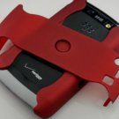 Hard Plastic Rubber Feel Armor Case for Blackberry Storm 2 9520/9550 - Red
