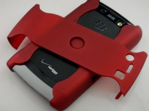 Hard Plastic Rubber Feel Armor Case for Blackberry Storm 2 9520/9550 - Red