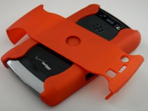 Hard Plastic Rubber Feel Armor Case for Blackberry Storm 2 9520/9550 - Orange