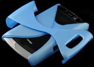 Hard Plastic Rubber Feel Twisted Case for Blackberry Storm 2 9520/9550 - Sky Blue