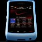 Hard Plastic Rubber Feel Twisted Case for Blackberry Storm 2 9520/9550 - Sky Blue