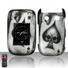 Hard Plastic Rubber Feel Design Case for Blackberry Style 9670 - Ace of Spade Skull