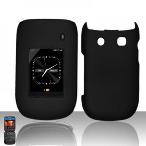 Hard Plastic Rubber Feel Design Case for Blackberry Style 9670 - Black