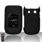 Hard Plastic Rubber Feel Design Case for Blackberry Style 9670 - Black