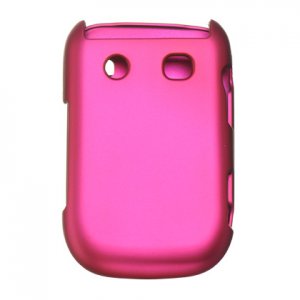 Hard Plastic Rubber Feel Design Case for Blackberry Style 9670 - Hot Pink