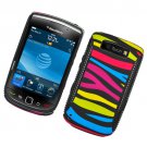 Hard Plastic Rubber Feel Hybrid Design Case for Blackberry Torch 9800 - Abstract Zebra