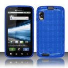 Crystal Gel Check Design Skin Case for Motorola Atrix 4G MB860 - Blue
