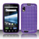 Crystal Gel Check Design Skin Case for Motorola Atrix 4G MB860 - Purple