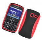 Hard Plastic Hybrid Case for Samsung Freeform III R380 - Black and Red