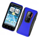 Hard Plastic +TPU Hybrid Case for HTC Evo 3D - Blue and Black
