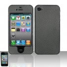 Hard Plastic Rubber Feel Design Case for Apple iPhone 4/4S - Carbon Fiber
