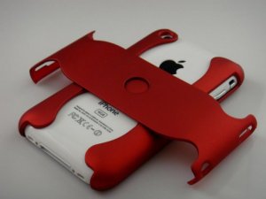 Hard Plastic Rubber Feel Armor Case for Apple iPhone 3G/3GS - Red