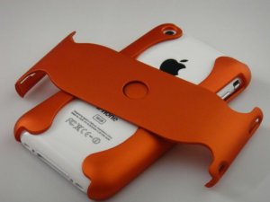 Hard Plastic Rubber Feel Armor Case for Apple iPhone 3G/3GS - Orange