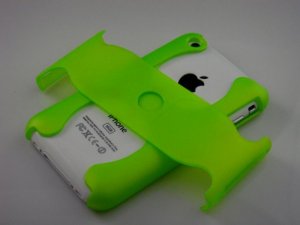 Hard Plastic Rubber Feel Armor Case for Apple iPhone 3G/3GS - Neon Green
