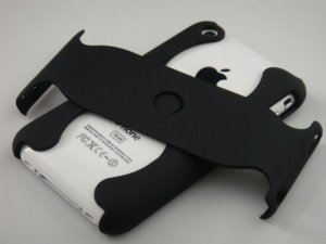 Hard Plastic Rubber Feel Armor Case for Apple iPhone 3G/3GS - Black