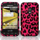 Hard Plastic Rubber Feel Design Case for Samsung Conquer 4G D600 - Hot Pink Leopard