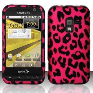 Hard Plastic Rubber Feel Design Case for Samsung Conquer 4G D600 - Hot Pink Leopard
