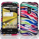 Hard Plastic Rubber Feel Design Case for Samsung Conquer 4G D600 - Rainbow Zebra