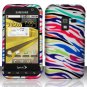 Hard Plastic Rubber Feel Design Case for Samsung Conquer 4G D600 - Rainbow Zebra