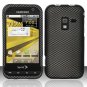 Hard Plastic Rubber Feel Design Case for Samsung Conquer 4G D600 - Carbon Fiber