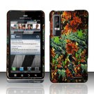 Hard Plastic Rubber Feel Design Case for Motorola Droid 3 - Hunter Flowers