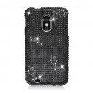 Hard Plastic Bling Rhinestone Design Case for Samsung Galaxy S II Epic 4G Touch - Black
