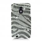 Hard Plastic Bling Design Case for Samsung Galaxy S II Epic 4G Touch - Silver and Black Zebra