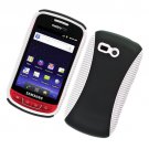2-in-1 Hard Plastic and TPU Hybrid Case for Samsung Admire R720 - Black and White