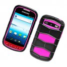 2-in-1 Hard Plastic and Silicone Hybrid Case for Samsung Admire R720 - Hot Pink and Black